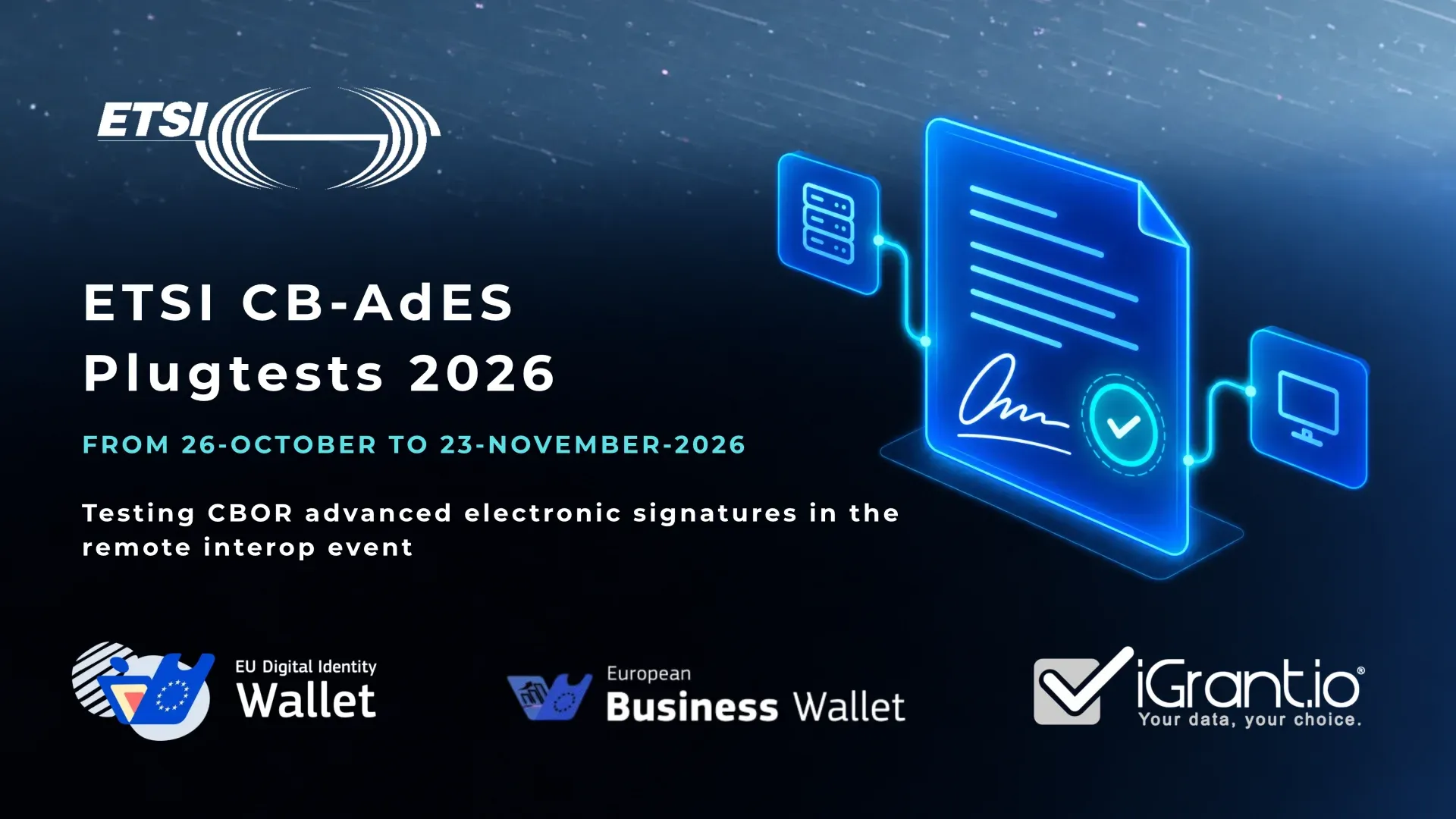 iGrant.io joins ETSI CB-AdES Plugtests 2026 to test CBOR advanced electronic signatures