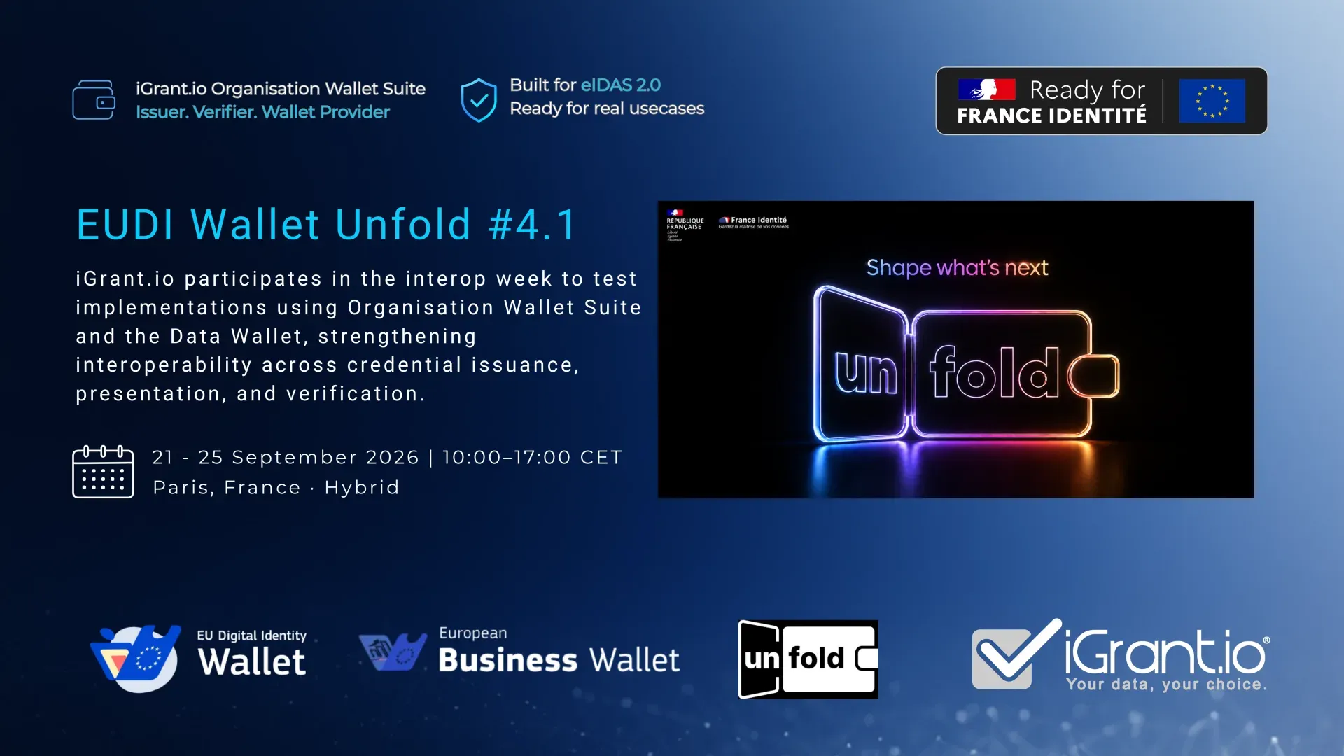 iGrant.io joins France Identité's EUDIW Unfold #4.1 Interop Week