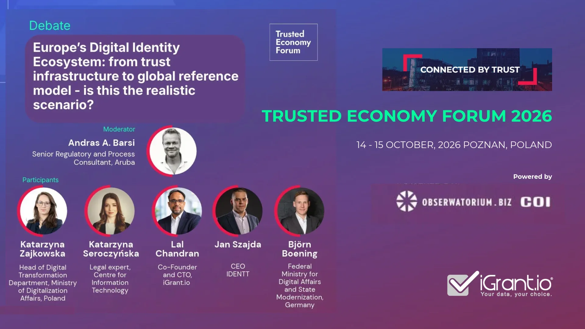 iGrant.io at Trusted Economy Forum 2026: EUDI Wallet across services and borders